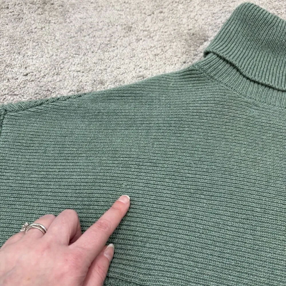 Free People Beach Green Hailee Oversized Turtleneck Sweater Size M